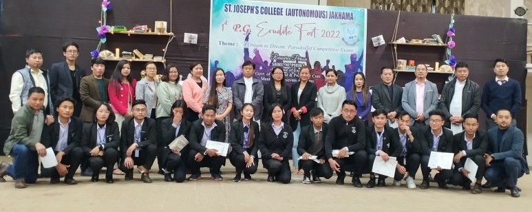 Post-graduate students of St Joseph’s College (Autonomous), Jakhama during their 1st Erudite Fest held on May 17. (Photo Courtesy: SJC)